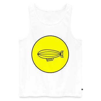 Zeppelin Icon Symbol - Männer Premium Bio Tank Top - Weiß - Vorne - AI Model Male 178 light (178cm)