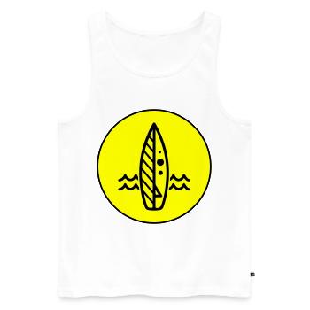Surfboard icon icon - Men's Premium Organic Tank Top - white - Front - Michal (187cm)