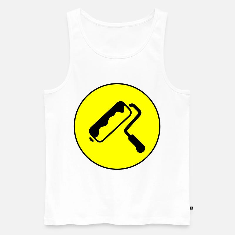 Maler Silhouette icon - Männer Premium Bio Tank Top - Weiß