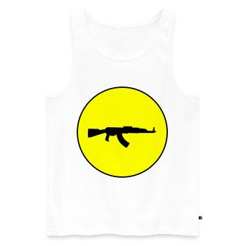 Rifle icon symbol - Men's Premium Organic Tank Top - white - Front - AI Model Male 178 light (178cm)