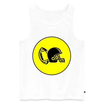 Football Helm - Männer Premium Bio Tank Top - Weiß - Vorne - AI Model Male 178 light (178cm)
