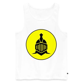 Ritter Helm - Männer Premium Bio Tank Top - Weiß - Vorne - AI Model Male 178 light (178cm)