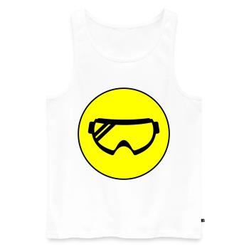 Skibrille icon - Männer Premium Bio Tank Top - Weiß - Vorne - AI Model Male 178 light (178cm)