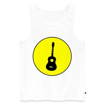 Guitar Acoustics - Men's Premium Organic Tank Top - white - Front - AI Model Male 178 light (178cm)
