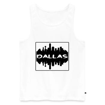 Dallas Texas États-Unis Skyline Silhouette Voyage Souveni - Débardeur bio Premium Homme - blanc - Devant - Michal (187cm)