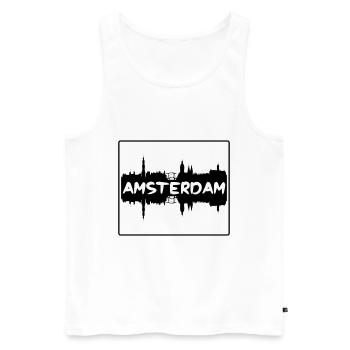 Amsterdam Niederlande Skyline Silhouette Travel So - Männer Premium Bio Tank Top - Weiß - Vorne - Michal (187cm)