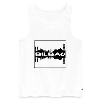 Bilbao Spain Skyline Silhouette Travel Souvenir - Men's Premium Organic Tank Top - white - Front - AI Model Male 178 light (178cm)