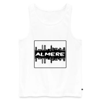 Almere Pays-Bas Skyline Silhouette Voyage Souve - Débardeur bio Premium Homme - blanc - Devant - Michal (187cm)