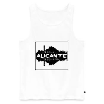 Alicante Espagne Skyline Silhouette Souvenir de voyage - Débardeur bio Premium Homme - blanc - Devant - Michal (187cm)