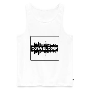 Düsseldorf Allemagne Skyline Silhouette Travel Souve - Débardeur bio Premium Homme - blanc - Devant - Michal (187cm)