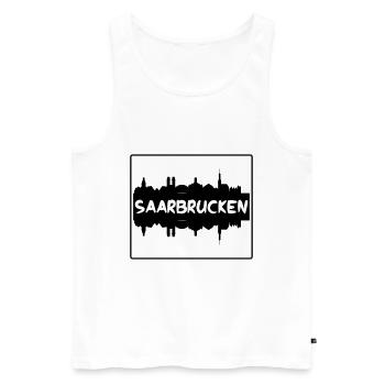 Sarrebruck Allemagne Skyline Silhouette Travel Souv - Débardeur bio Premium Homme - blanc - Devant - Michal (187cm)