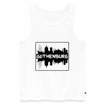 Göteborg Suède Skyline Silhouette Travel Souven - Débardeur bio Premium Homme - blanc - Devant - Michal (187cm)