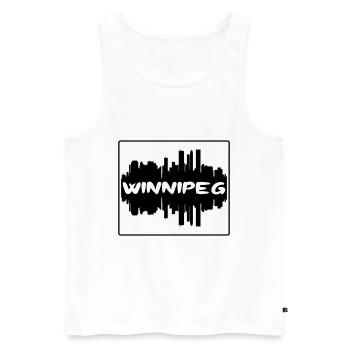 Winnipeg Canada Skyline Silhouette Travel Souvenir - Men's Premium Organic Tank Top - white - Front - Michal (187cm)