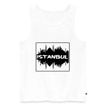 Istanbul Turkey Skyline Silhouette Travel Souvenir - Men's Premium Organic Tank Top - white - Front - Michal (187cm)