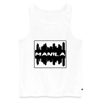 Manila Philippines Skyline Silhouette Travel Souve - Men's Premium Organic Tank Top - white - Front - AI Model Male 178 light (178cm)