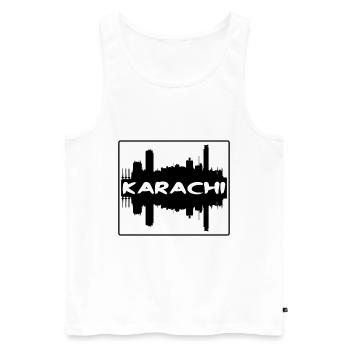 Karachi Pakistan Skyline Silhouette Travel Souveni - Männer Premium Bio Tank Top - Weiß - Vorne - AI Model Male 178 light (178cm)