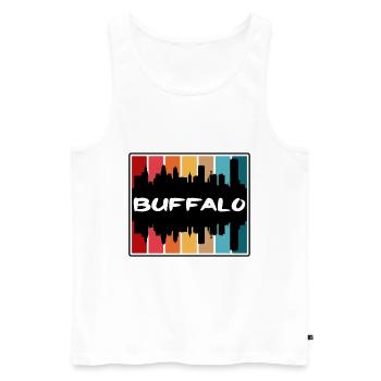 Buffalo New York États-Unis Skyline Silhouette Travel Sou - Débardeur bio Premium Homme - blanc - Devant - Michal (187cm)