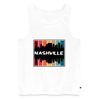 Nashville Tennessee États-Unis Skyline Silhouette Voyage - Débardeur bio Premium Homme - blanc - Devant - Michal (187cm)