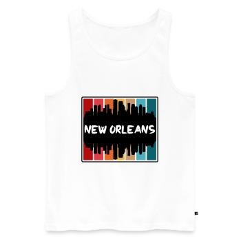 Nouvelle-Orléans Louisiane États-Unis Skyline Silhouette Trave - Débardeur bio Premium Homme - blanc - Devant - Michal (187cm)