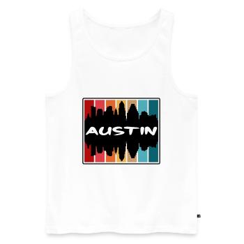 Austin Texas USA Skyline Silhouette Reise Souveni - Männer Premium Bio Tank Top - Weiß - Vorne - Michal (187cm)