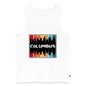 Columbus Ohio États-Unis Skyline Silhouette Travel Souven - Débardeur bio Premium Homme - blanc - Devant - Michal (187cm)