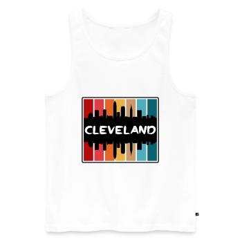 Cleveland Ohio Usa Skyline Silhouette Travel Souve - Men's Premium Organic Tank Top - white - Front - Michal (187cm)