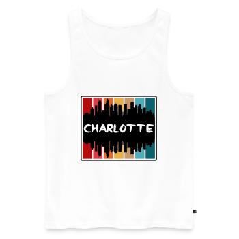 Charlotte North Carolina Usa Skyline Silhouette Tr - Men's Premium Organic Tank Top - white - Front - Michal (187cm)