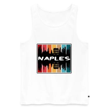 Naples Italy Skyline Silhouette Travel Souvenir - Men's Premium Organic Tank Top - white - Front - Michal (187cm)