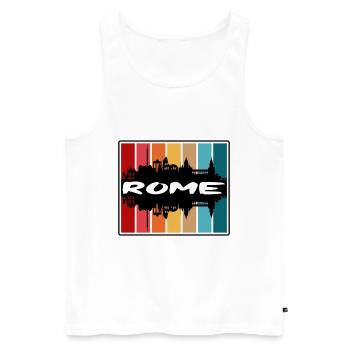 Rome Italy Skyline Silhouette Travel Souvenir - Men's Premium Organic Tank Top - white - Front - Michal (187cm)