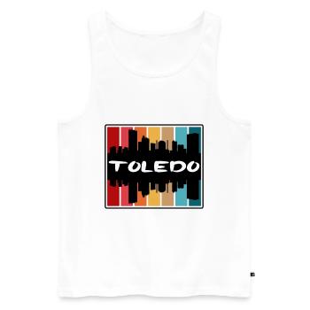 Toledo Ohio USA Skyline Silhouette Reise Souvenir - Männer Premium Bio Tank Top - Weiß - Vorne - AI Model Male 178 light (178cm)
