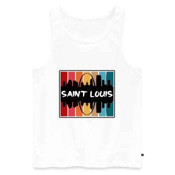 Saint Louis Missouri États-Unis Skyline Silhouette Voyage - Débardeur bio Premium Homme - blanc - Devant - Michal (187cm)