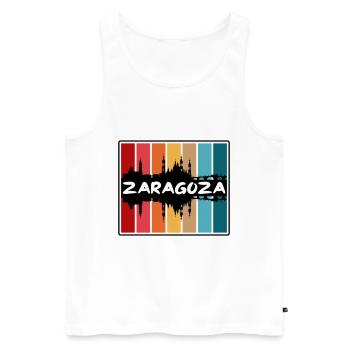 Zaragoza Spanien Skyline Silhouette Reise Souvenir - Männer Premium Bio Tank Top - Weiß - Vorne - Michal (187cm)