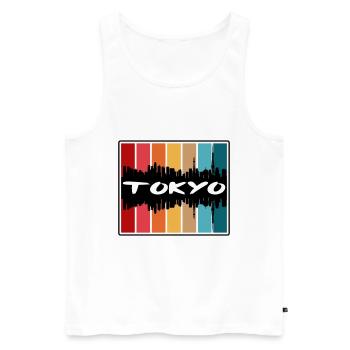 Tokyo Japan Skyline Silhouette Reisesouvenir - Männer Premium Bio Tank Top - Weiß - Vorne - AI Model Male 178 light (178cm)
