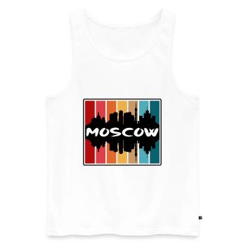 Moscou Russie Skyline Silhouette Souvenir de voyage - Débardeur bio Premium Homme - blanc - Devant - Michal (187cm)