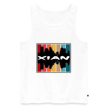 Xian China Skyline Silhouette Souvenir de voyage - Débardeur bio Premium Homme - blanc - Devant - AI Model Male 178 light (178cm)
