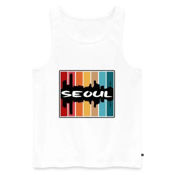 Seoul Südkorea Skyline Silhouette Travel Souven - Männer Premium Bio Tank Top - Weiß - Vorne - Michal (187cm)