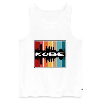Kobe Japan Skyline Silhouette Reise Souvenir - Männer Premium Bio Tank Top - Weiß - Vorne - Michal (187cm)