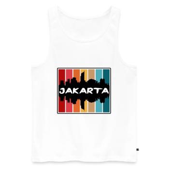 Jakarta Indonesien Skyline Silhouette Travel Souven - Männer Premium Bio Tank Top - Weiß - Vorne - Michal (187cm)