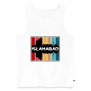Islamabad Pakistan Skyline Silhouette Travel Souve - Men's Premium Organic Tank Top - white - Front - Michal (187cm)
