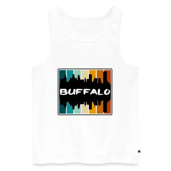 Buffalo New York États-Unis Skyline Silhouette Travel Sou - Débardeur bio Premium Homme - blanc - Devant - Michal (187cm)