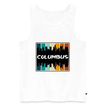 Columbus Ohio États-Unis Skyline Silhouette Travel Souven - Débardeur bio Premium Homme - blanc - Devant - Michal (187cm)