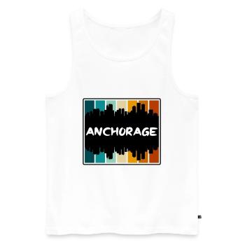 Anchorage Alaska Usa Skyline Silhouette Travel Sou - Männer Premium Bio Tank Top - Weiß - Vorne - Michal (187cm)