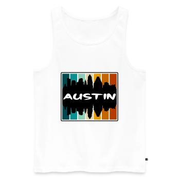 Austin Texas USA Skyline Silhouette Reise Souveni - Männer Premium Bio Tank Top - Weiß - Vorne - Michal (187cm)