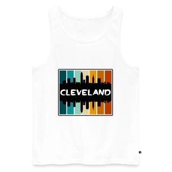 Cleveland Ohio Usa Skyline Silhouette Travel Souve - Men's Premium Organic Tank Top - white - Front - Michal (187cm)