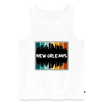 Nouvelle-Orléans Louisiane États-Unis Skyline Silhouette Trave - Débardeur bio Premium Homme - blanc - Devant - Michal (187cm)