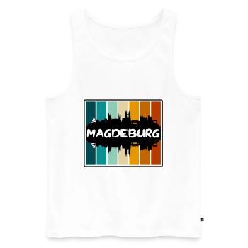 Magdeburg Deutschland Skyline Silhouette Travel Souven - Männer Premium Bio Tank Top - Weiß - Vorne - AI Model Male 178 light (178cm)