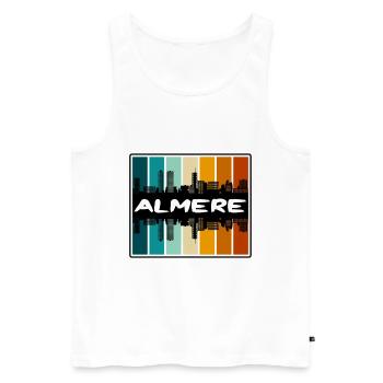 Almere Pays-Bas Skyline Silhouette Souve de voyage - Débardeur bio Premium Homme - blanc - Devant - Michal (187cm)