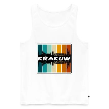 Krakau Polen Skyline Silhouette Reise Souvenir - Männer Premium Bio Tank Top - Weiß - Vorne - AI Model Male 178 light (178cm)