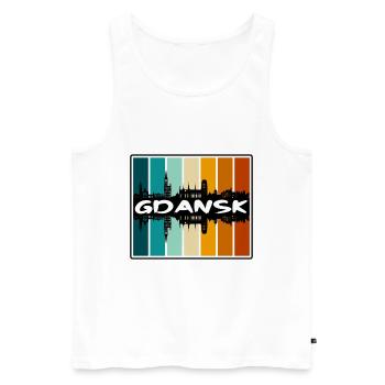 Danzig Polen Skyline Silhouette Reise Souvenir - Männer Premium Bio Tank Top - Weiß - Vorne - AI Model Male 178 light (178cm)