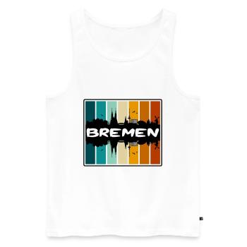 Brême Allemagne Skyline Silhouette Souvenir de voyage - Débardeur bio Premium Homme - blanc - Devant - Michal (187cm)